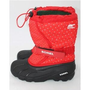 Sorel Kids Red and Black Polka Dot Snow Boots